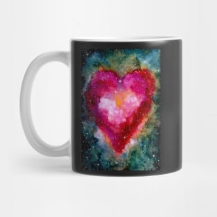 Bright Pink Heart and Outer Space Mug